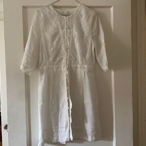 White Tunic neckline dress